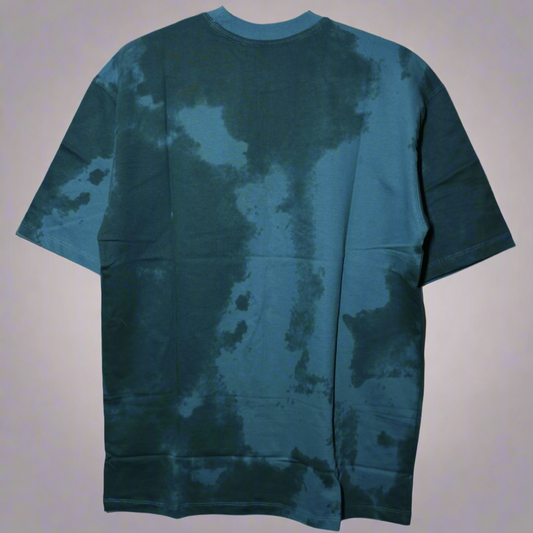 Ocean Drip Print Oversized Green T-Shirt