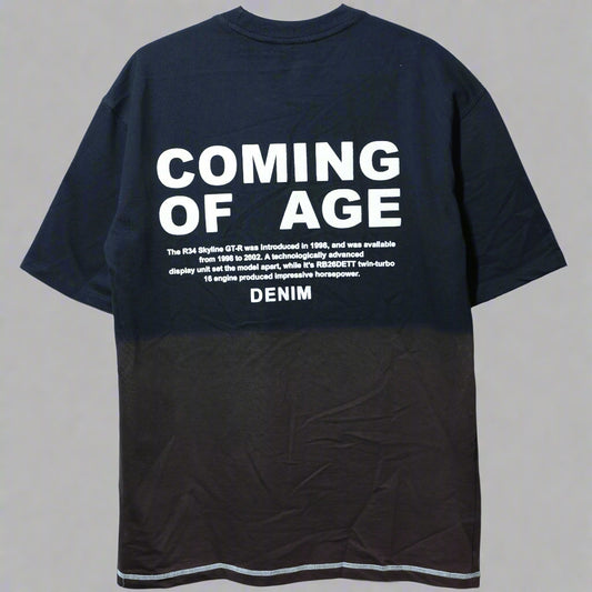 Coming of Age Print Oversized Black T-Shirt