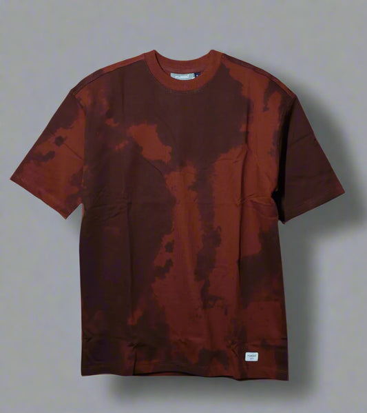 Ocean Drip Print Oversized Red T-Shirt